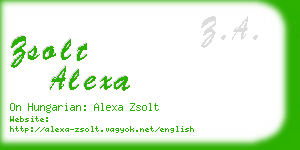 zsolt alexa business card